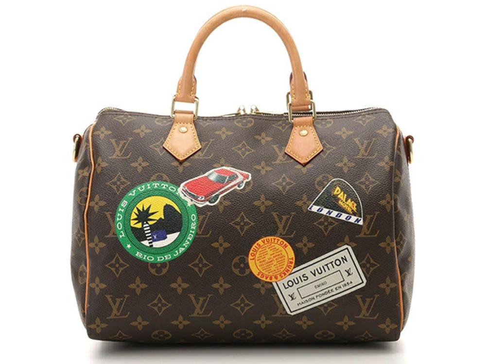 LOUIS VUITTON Speedy Bandouliere Shoulder Bag Monogram Sticker